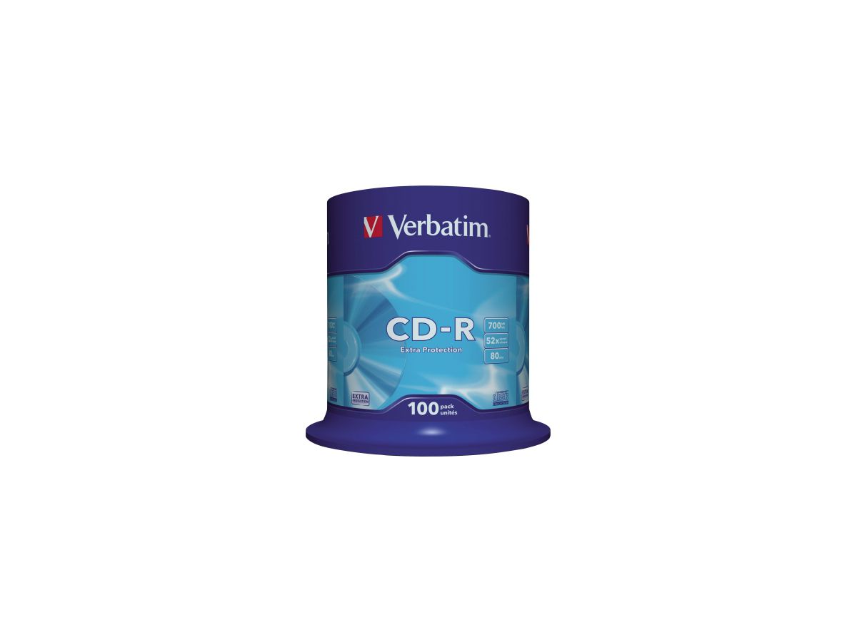 Verbatim CD-R 43411 52x 700MB 80Min. Spindel 100 St./Pack.