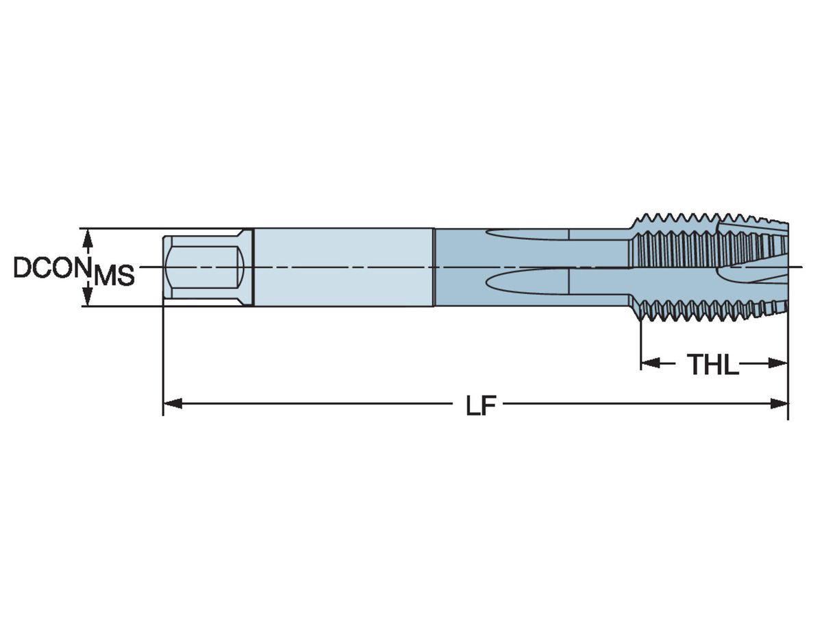 COROMANT CoroTap 200 geradegenuteter Gewindebohrer T200-PM115AE-1/2P1PM