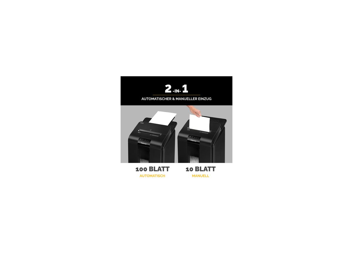 Fellowes Aktenvernichter AutoMax 100M 4629201 Partikel 4x10mm