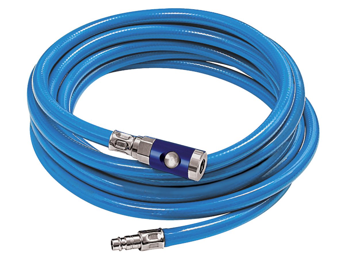 Werkplaatsslangenset drukknop-koppeling NW7,4 blauw 9x2,75mm 20m RIEGLER