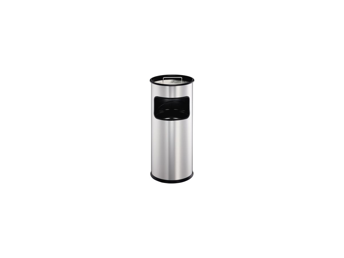 DURABLE Papierkorb METALL 333023 17l rund silber +Ascher