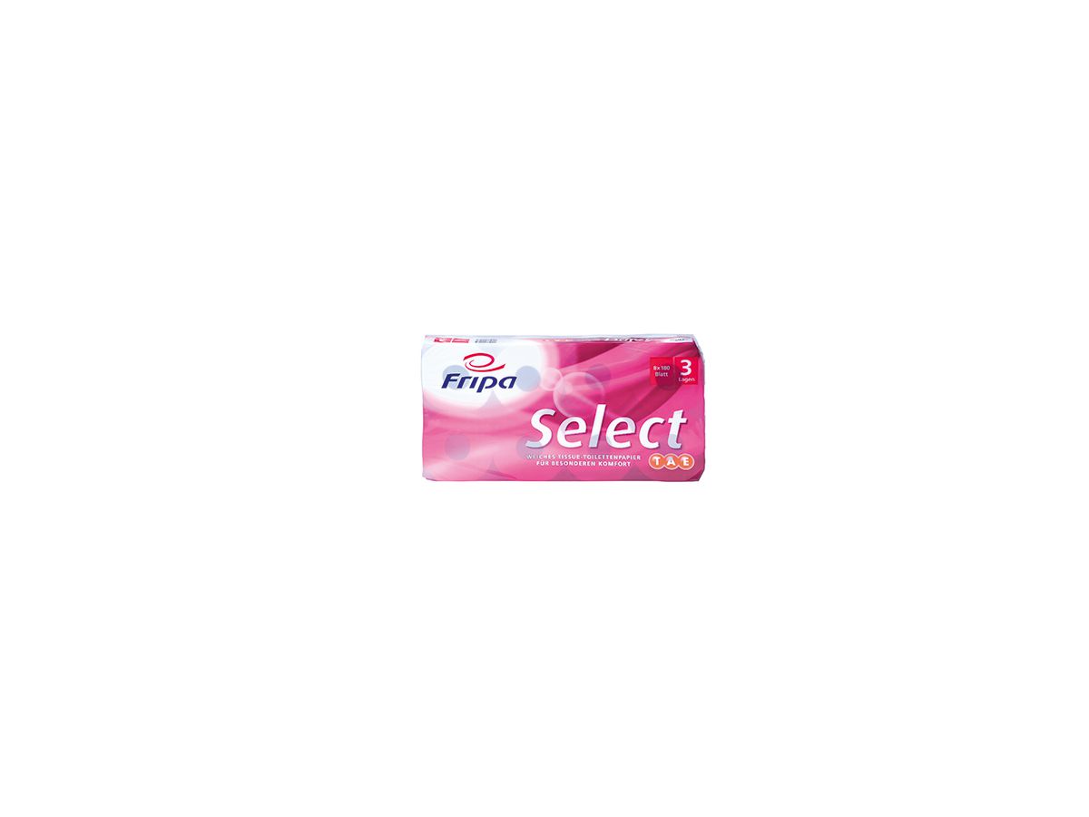 fripa Toilettenpapier Select 1030807 3-lagig weiß 8 Rl./Pack.