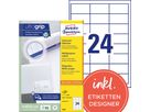 Avery Zweckform Universaletikett 3658 64,6x33,8mm ws 2.400 St./Pack.