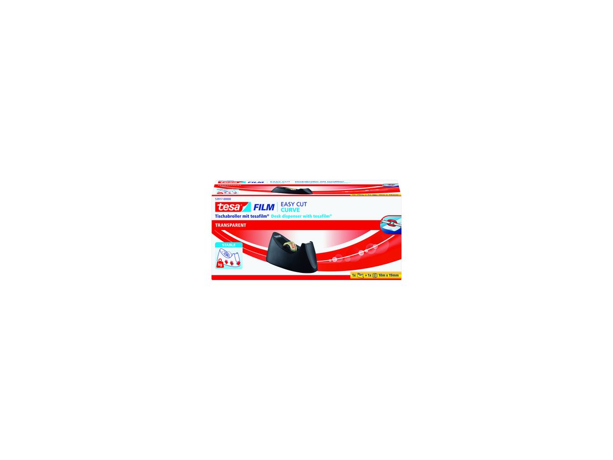 tesa Tischabroller Easy Cut Curve 53917-00000-00 +Klebefilm sw