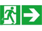 Rettungsz. 400x200mm Alu., Rett.weg rechts