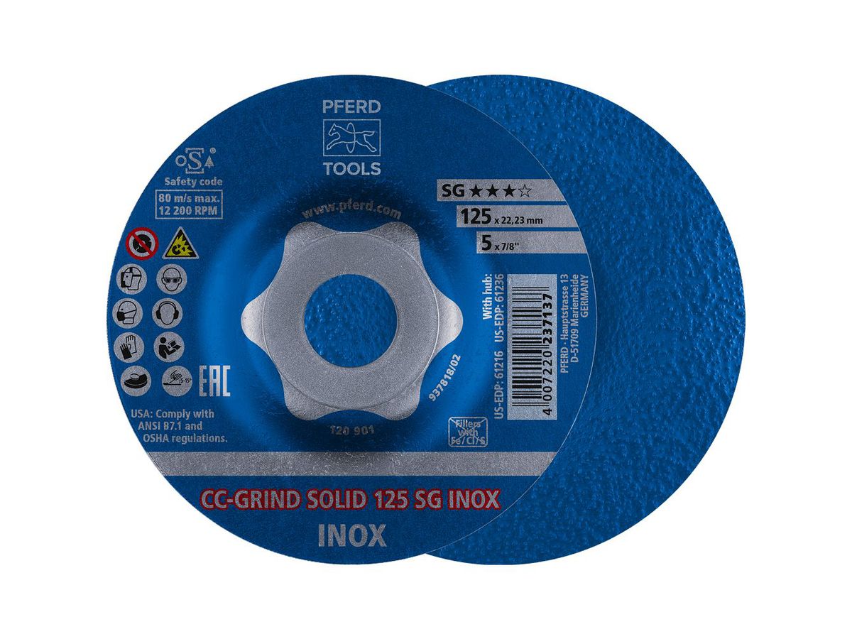 PFERD Schleifscheibe CC-GRIND-SOLID SG INOX, 125mm