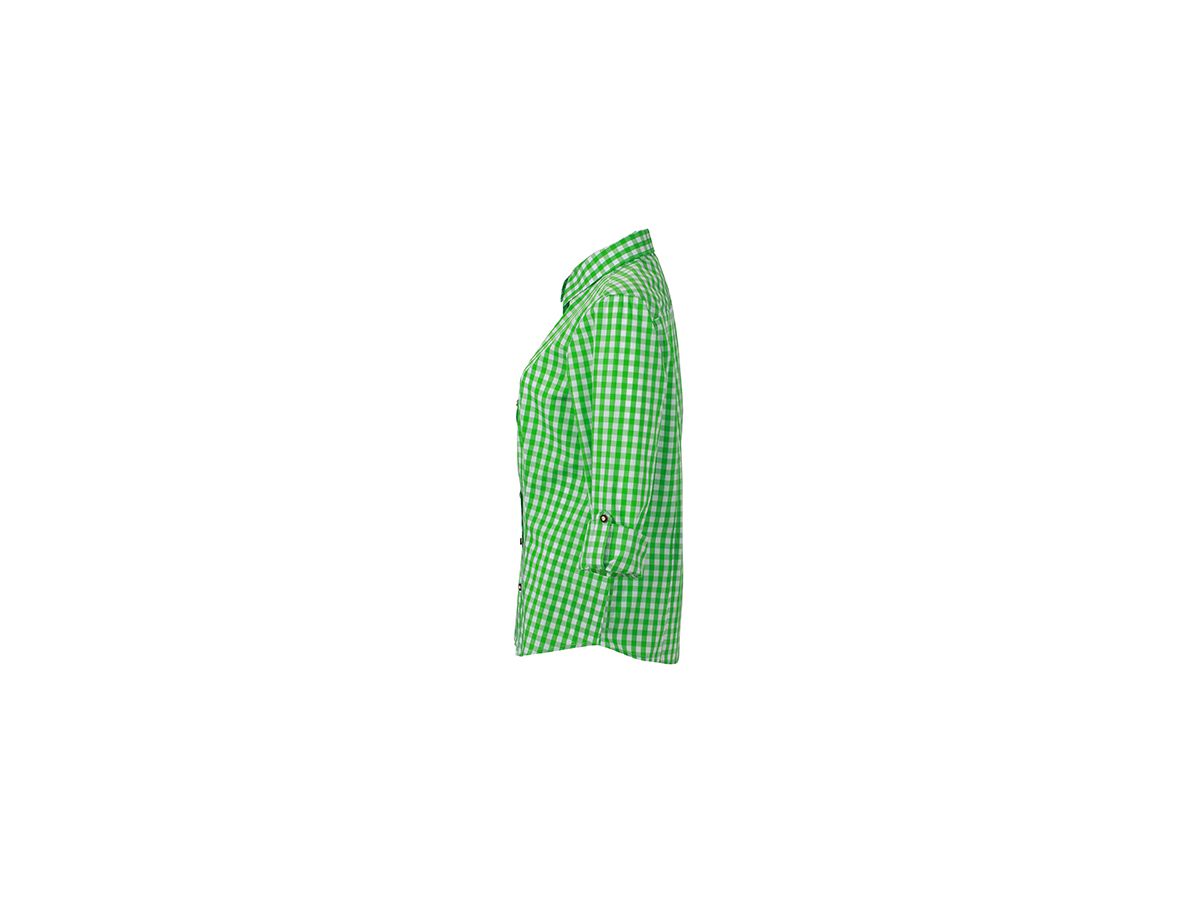 JN Ladies Traditional Shirt JN637 100% BW, green/white, Größe XS