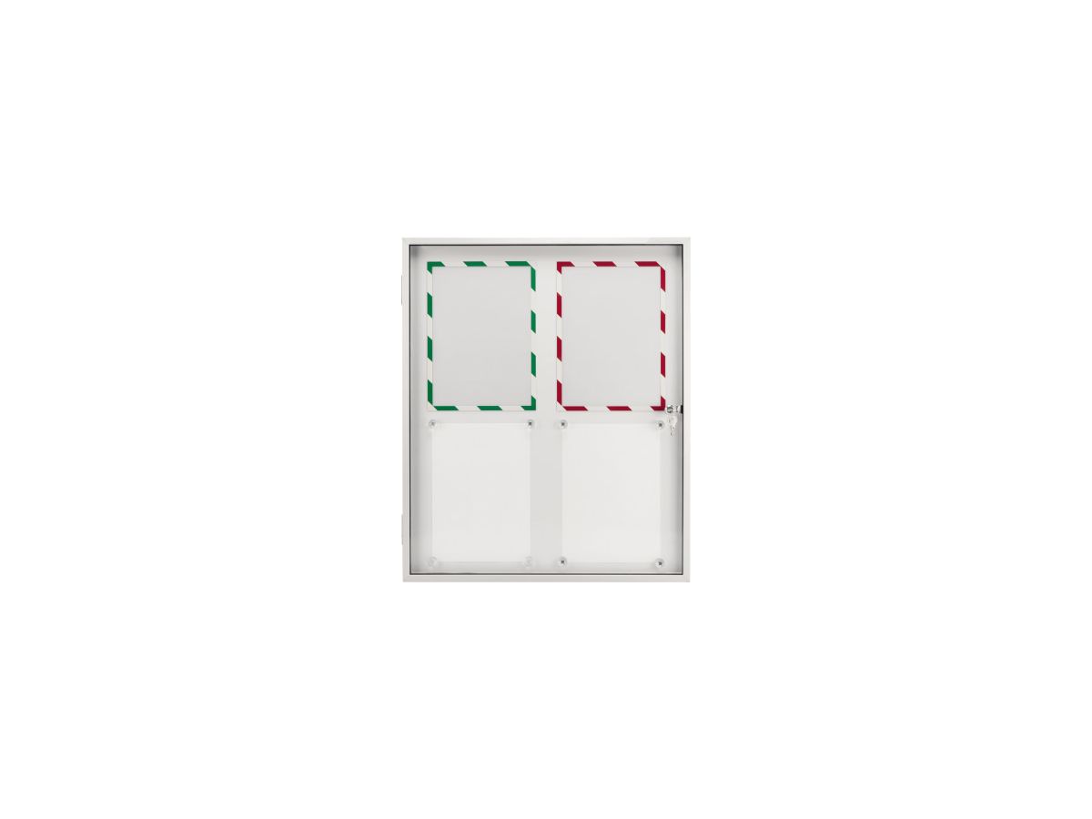 magnetoplan Schaukasten SP 1215000 61x75cm 4xDIN A4 Aluminium ws