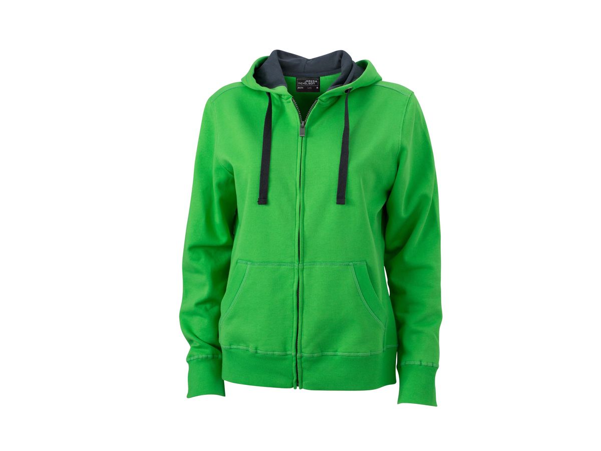 JN Ladies Hooded Jacket JN594 80%BW/20%PES, green/carbon, Größe L