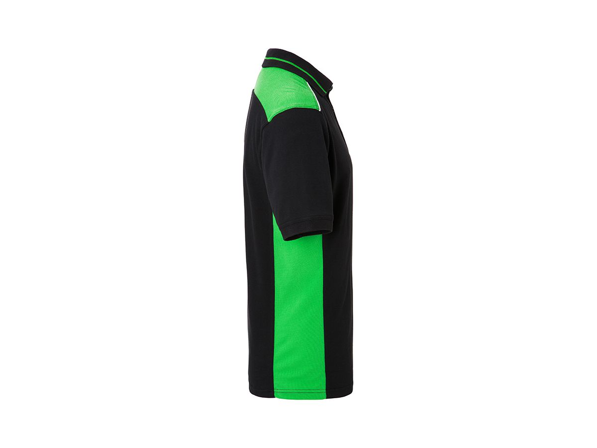 JN Men's Workwear Polo - COLOR - JN858 black/lime-green, Größe XXL