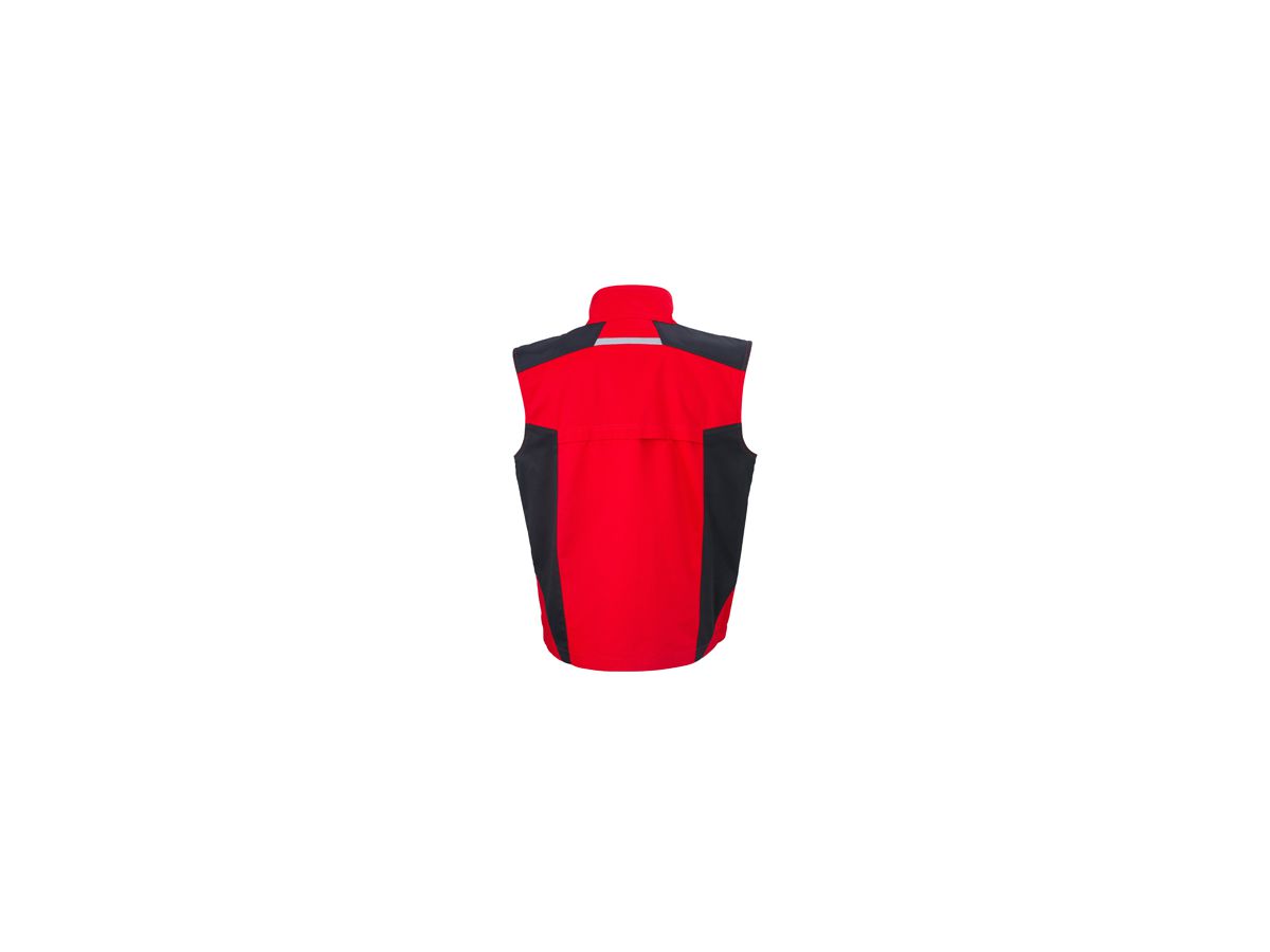 JN Workwear Vest JN822 65%PES/35%BW, red/black, Größe 3XL