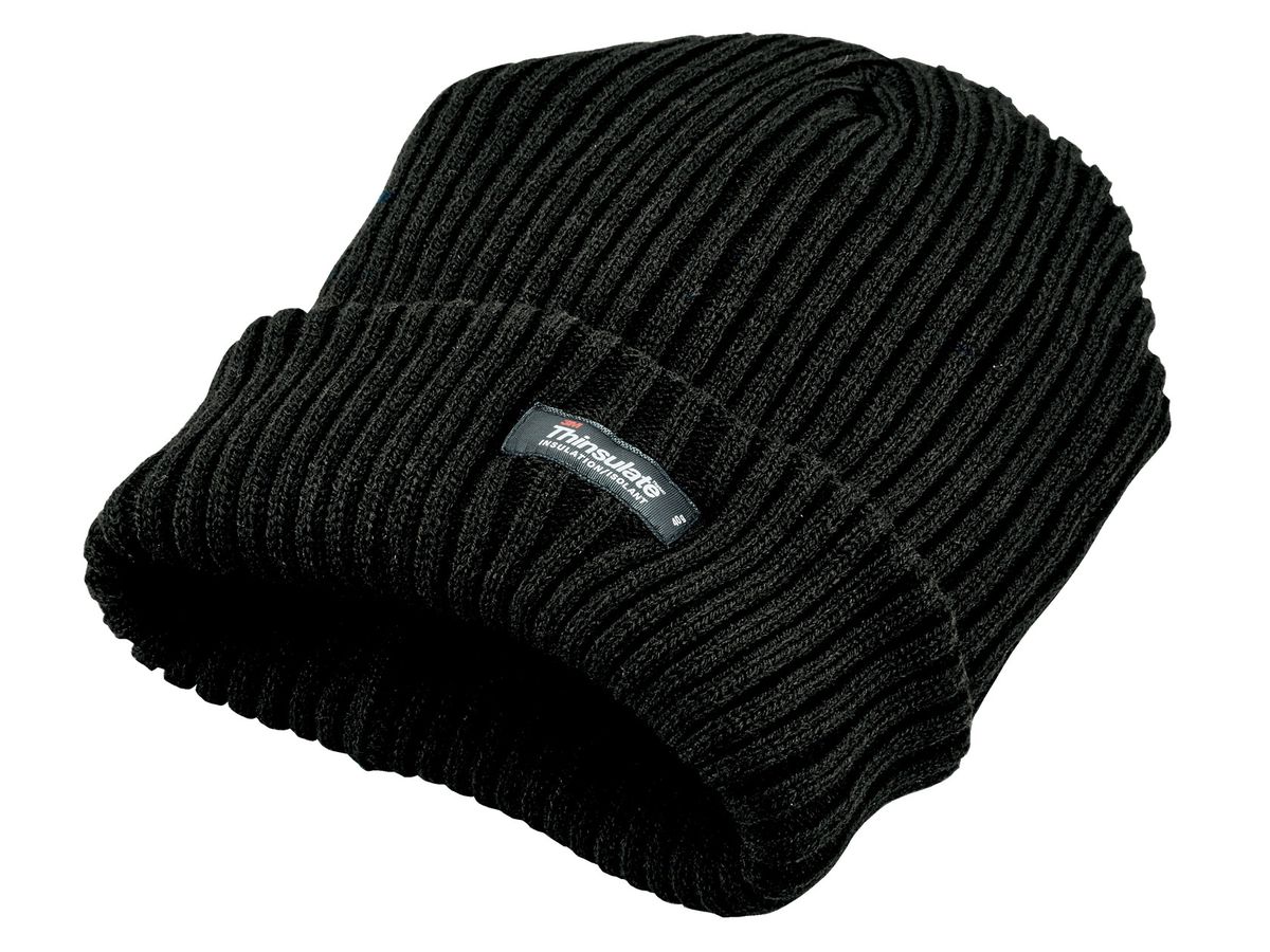 Acryl Wintermütze mit Thinsulate Futter schwarz