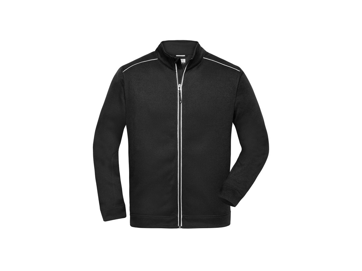 JN Herren Strickfleece-Jacke JN898 black/black, Größe 6XL