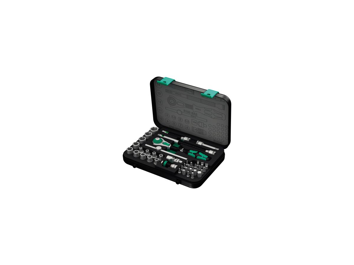 Socket wrench set 1/4" 42pc ZYKLOP speed Wera