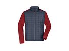 JN Men's Knitted Hybrid Jacket JN742 red-melange/anthracite-melange Gr. M