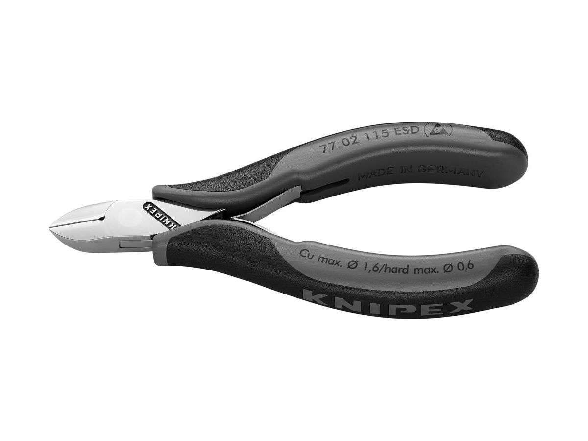 Elec. side cutter ESD 115mm rd.sh.w.lt. bevel