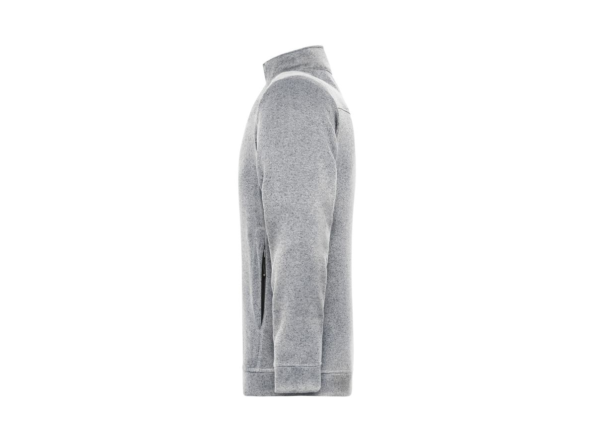 JN Herren Strickfleece-Jacke JN898 white-melange/carbon, Größe S