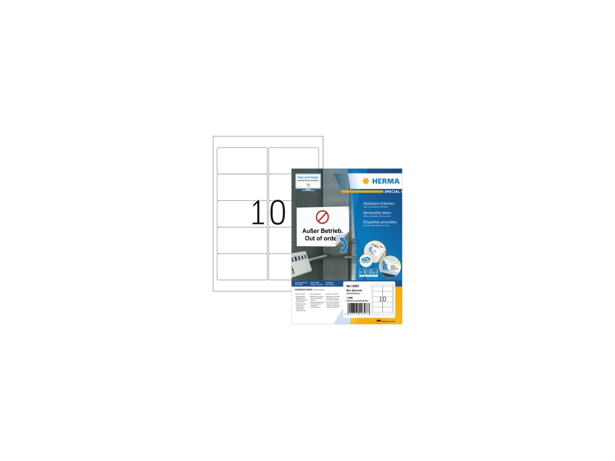 HERMA Etikett Movables 10307 96x50,8mm weiß 1.000 St../Pack.