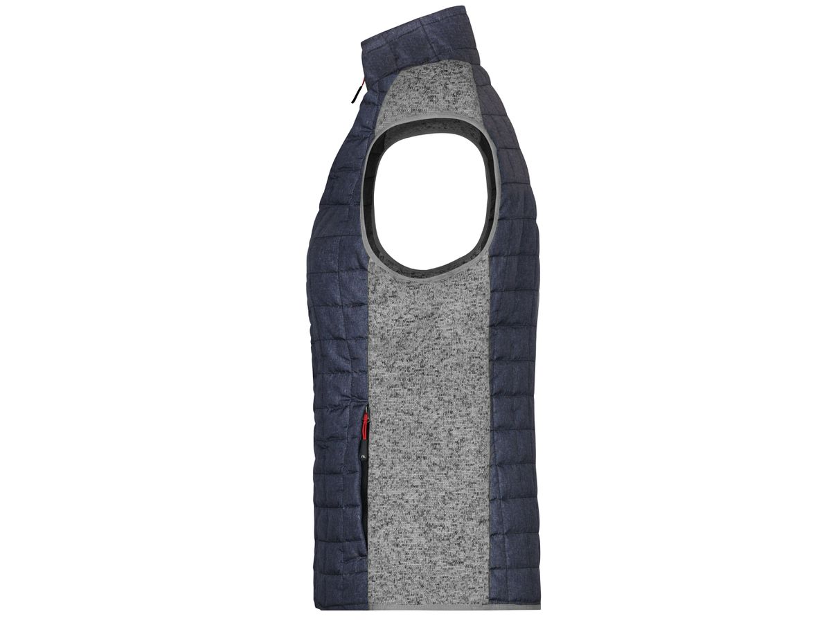 JN Ladies' Knitted Hybrid Vest JN739 light-melange/anthracite-melange Gr. L