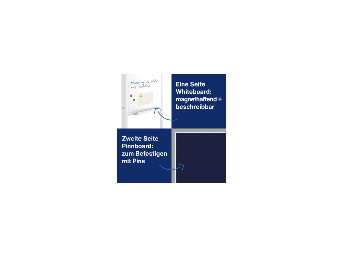 Magnetoplan Moderationswand 11112103 75x120cm Filz blau