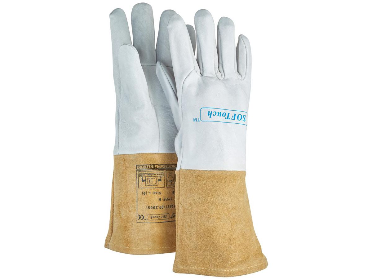 WELDAS Schweisserhandschuh 10-1009 Softtouch, Argon, 35 cm lang