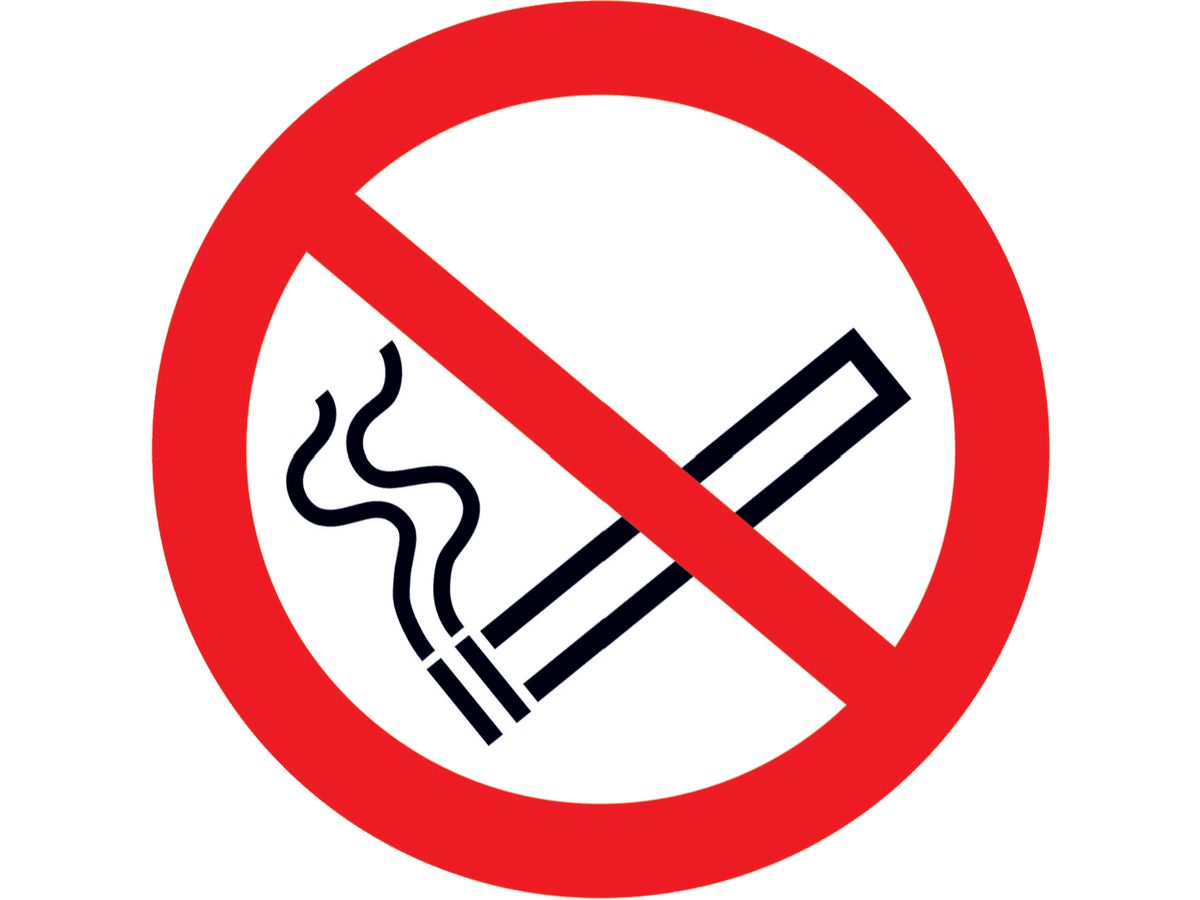 Verbotsschild Fol nachl Rauchen D 50 mm, 6 St.