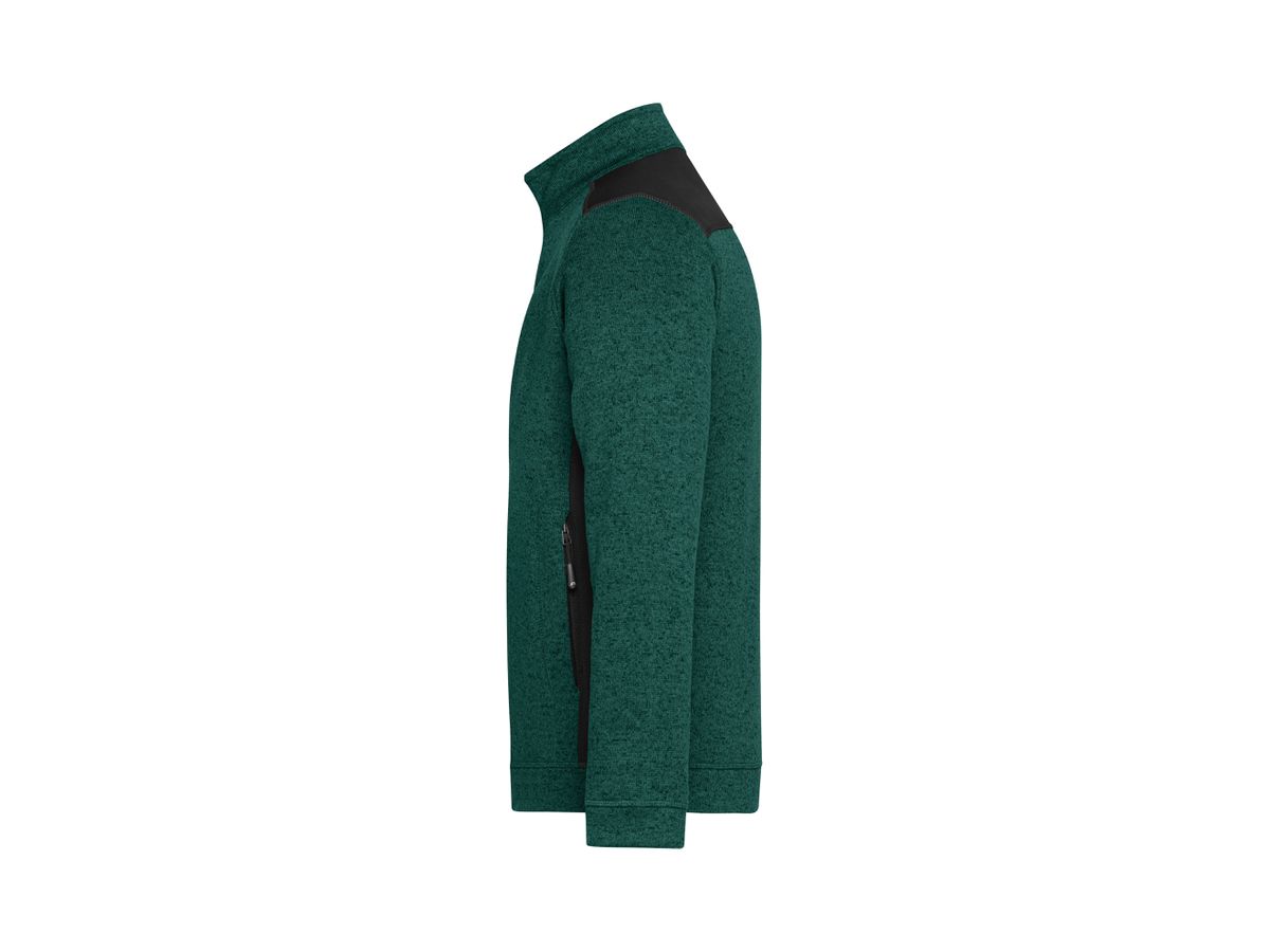 JN Herrenfleece Jacke JN862 dark-green-melange/black, Größe M