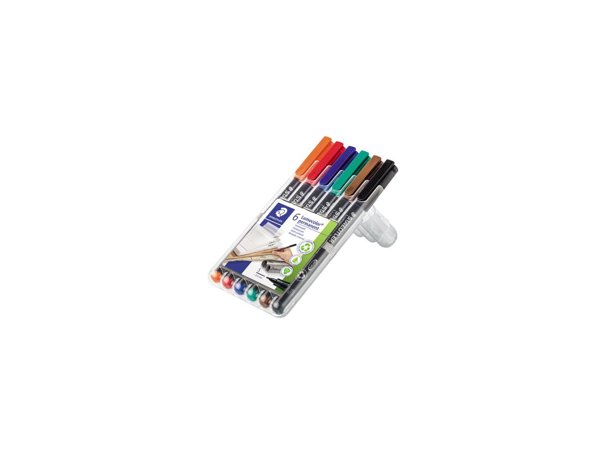 STAEDTLER Folienschreiber Lumocolor 313 WP6 0,4mm sortiert 6 St./Pack.