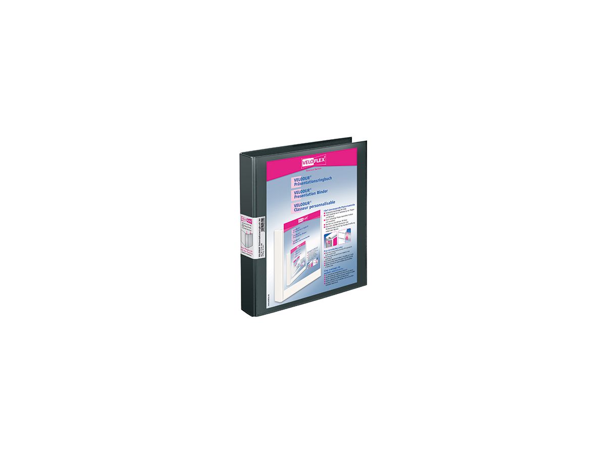 Veloflex Präsentationsringbuch  VELODUR 4143180 A4 4-Rg 25mm sw