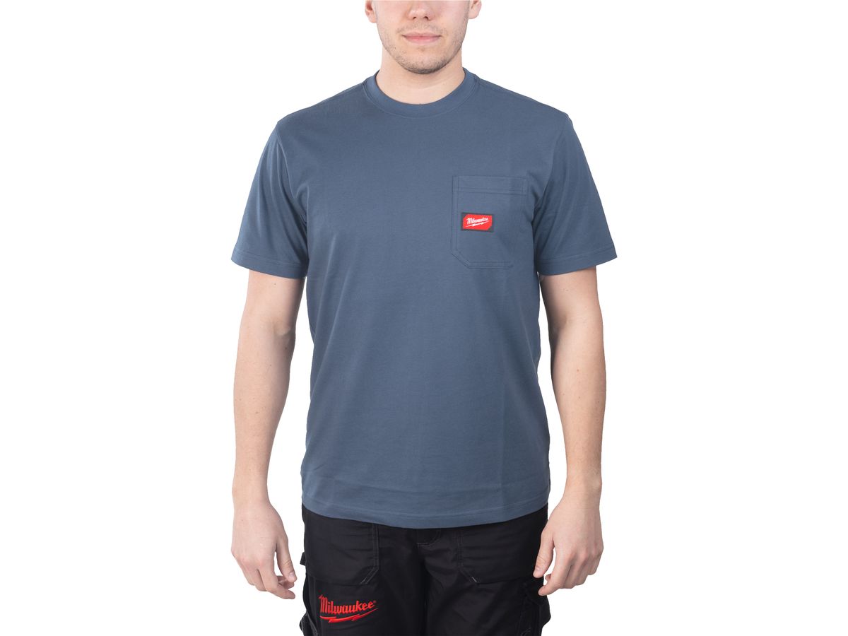 MILWAUKEE Arbeits-T-Shirt mit UV-Schutz WTSSBLU-M blau
