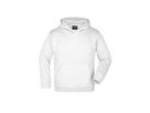 JN Hooded Sweat Junior JN047K 80%BW/20%PES, white, Größe 2XL