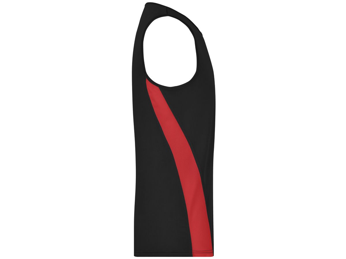 JN Mens Running Tank JN305 100%PES, black/red, Größe M
