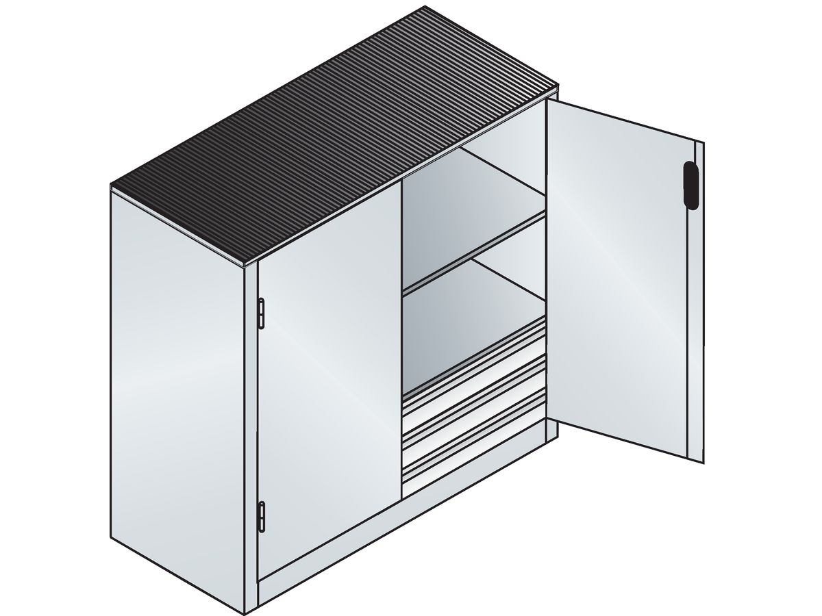 Beistellschrank 3 SL 1000x1200x500,RAL7035