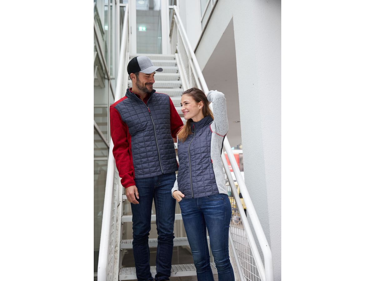 JN Ladies' Knitted Hybrid Jacket JN741 grey-melange/anthracite-melange Gr. S