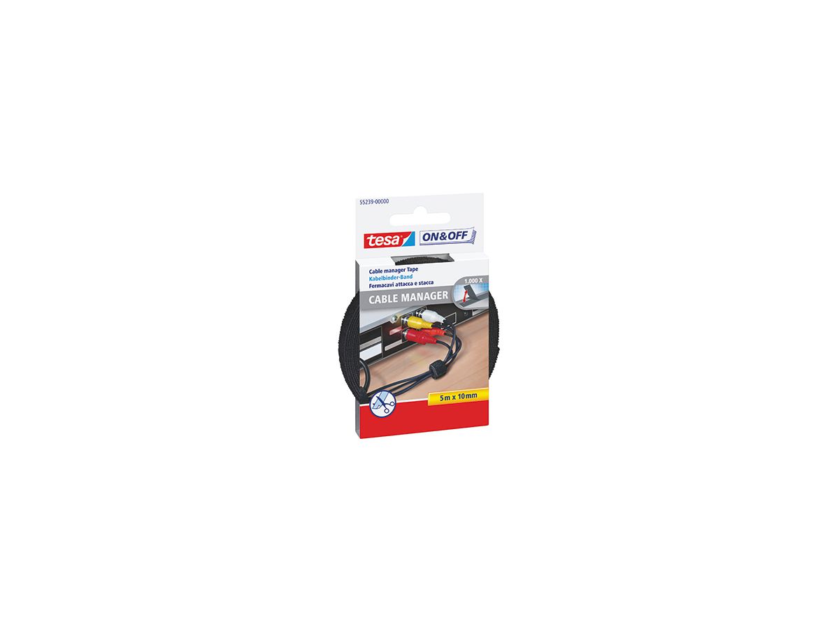 tesa Klettband On&Off 55239-00000 1x500cm schwarz