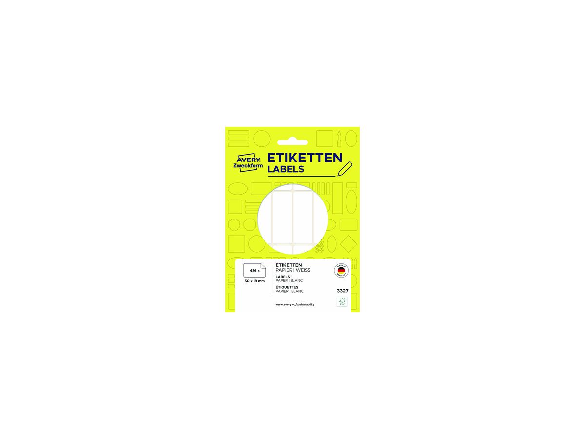 Avery Zweckform Vielzwecketikett 3327 50x19mm weiß 486 St./Pack.