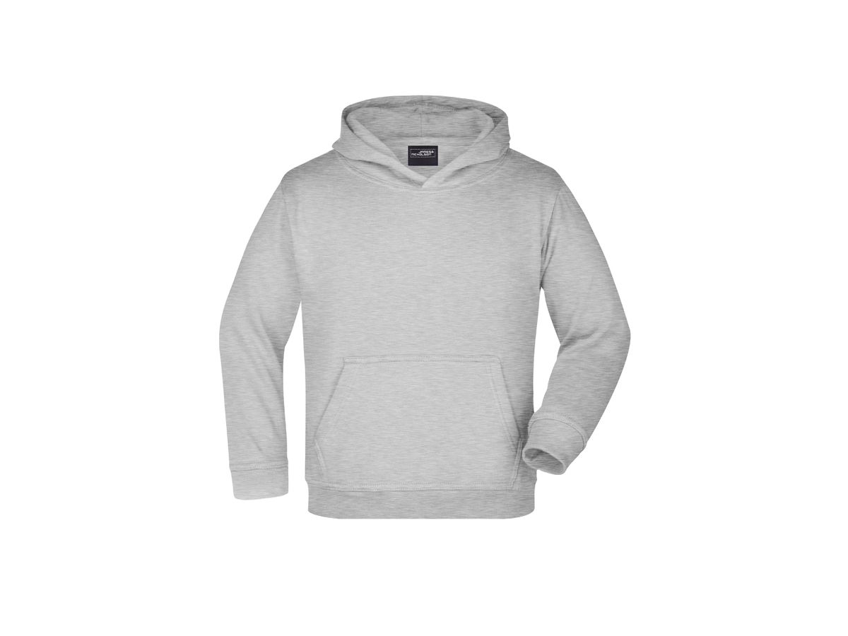 JN Hooded Sweat Junior JN047K 80%BW/20%PES, grey-heather, Größe M