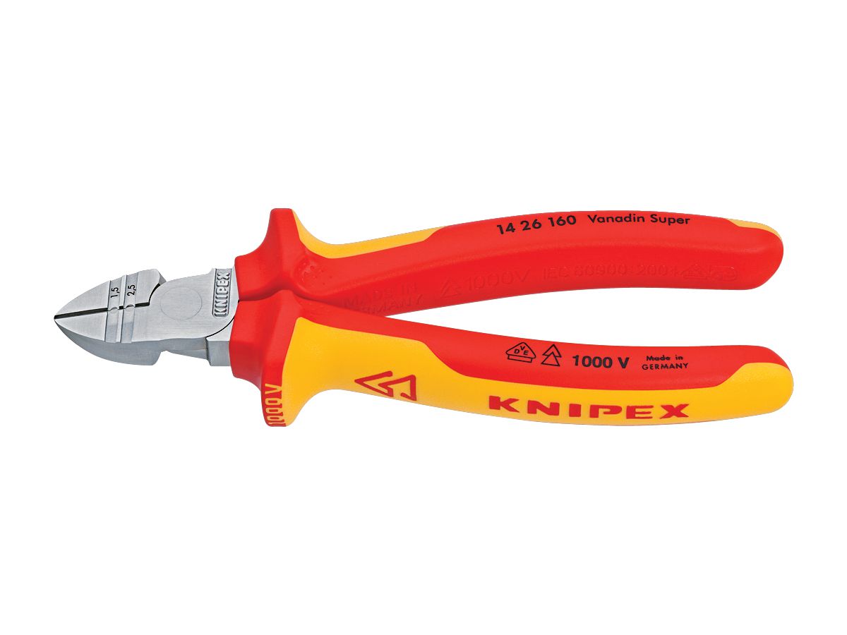 KNIPEX 14 26 160 Abisolier- Seitenschneider isol. VDE verch. 160 mm