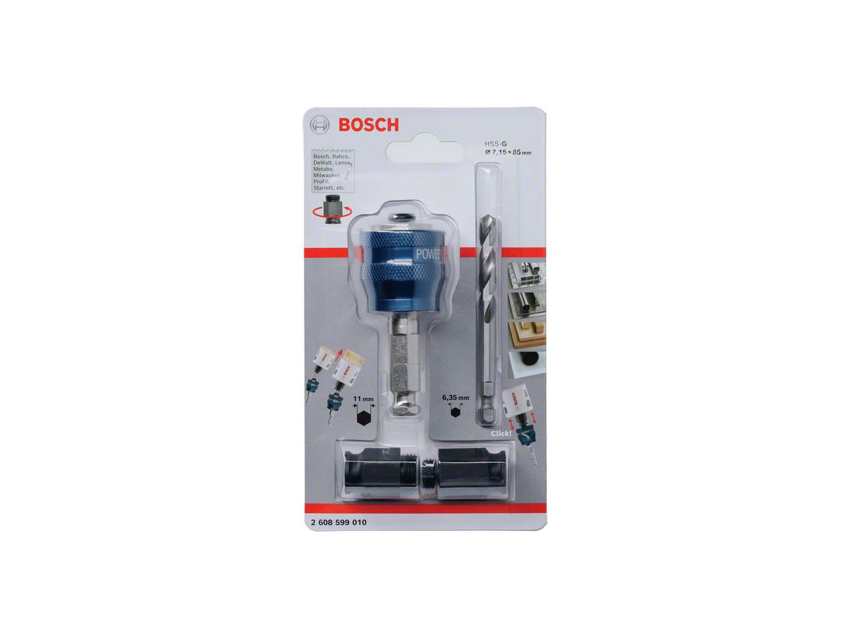 BOSCH Power Change Adapter 9,5 mm für Lochsägen 14-210 mm, ohne Zentrierbohrer