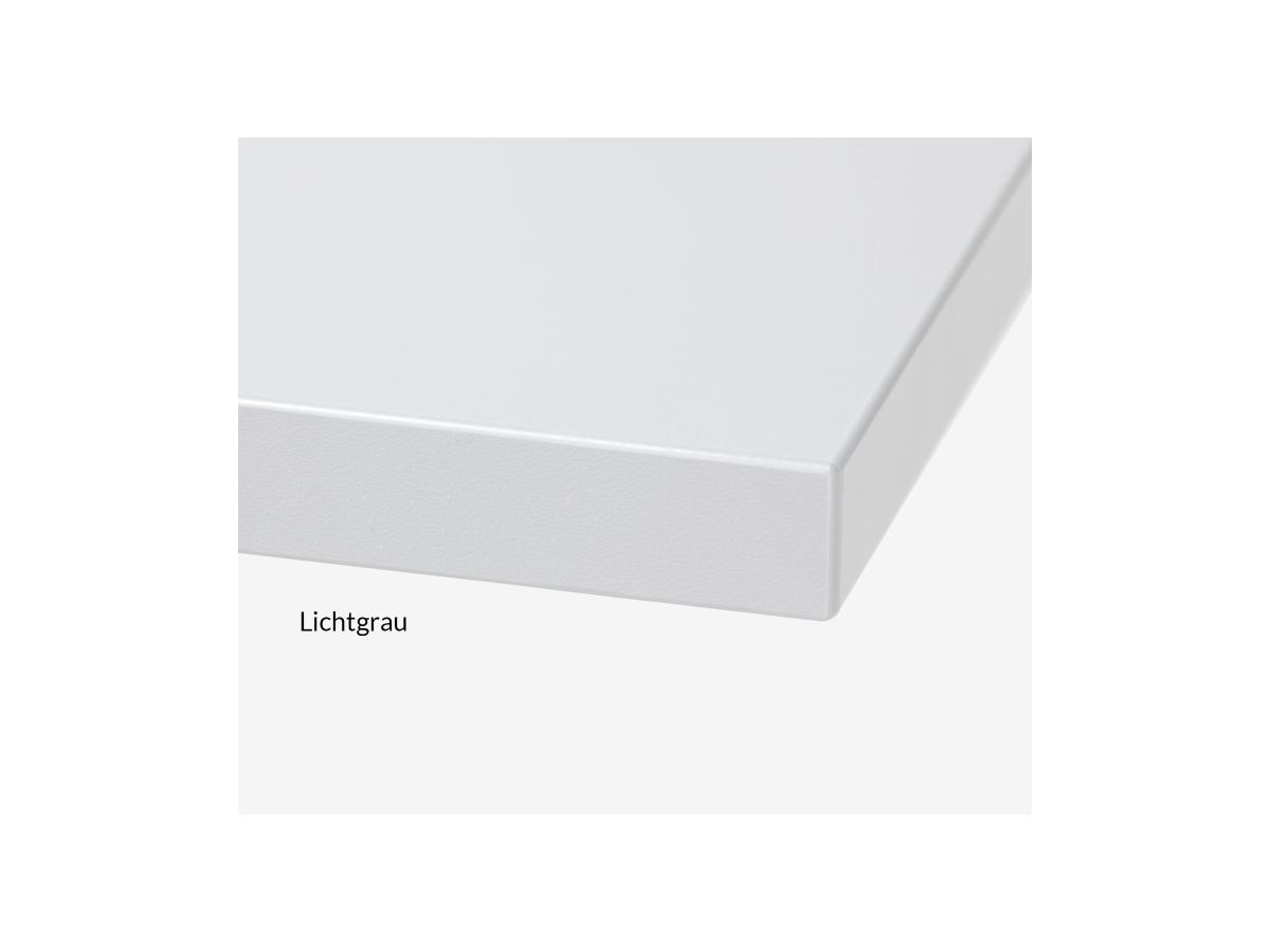 Ecktischplatte 25mm Melamin lichtgrau 200x160 cm