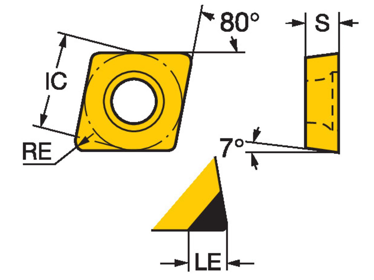 COROMANT CoroTurn 107 Schneidplatte zum Drehen CCMW09T308FPCD05