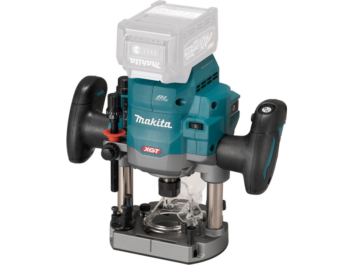 MAKITA Akku-Oberfräse RP001GZ solo, im Karton, inkl. Zubehörset