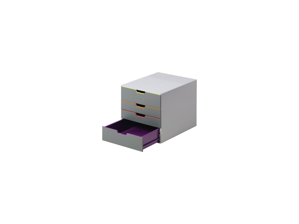 DURABLE Schubladenbox VARICOLOR 4 760427 4Schubfächer grau/farbig