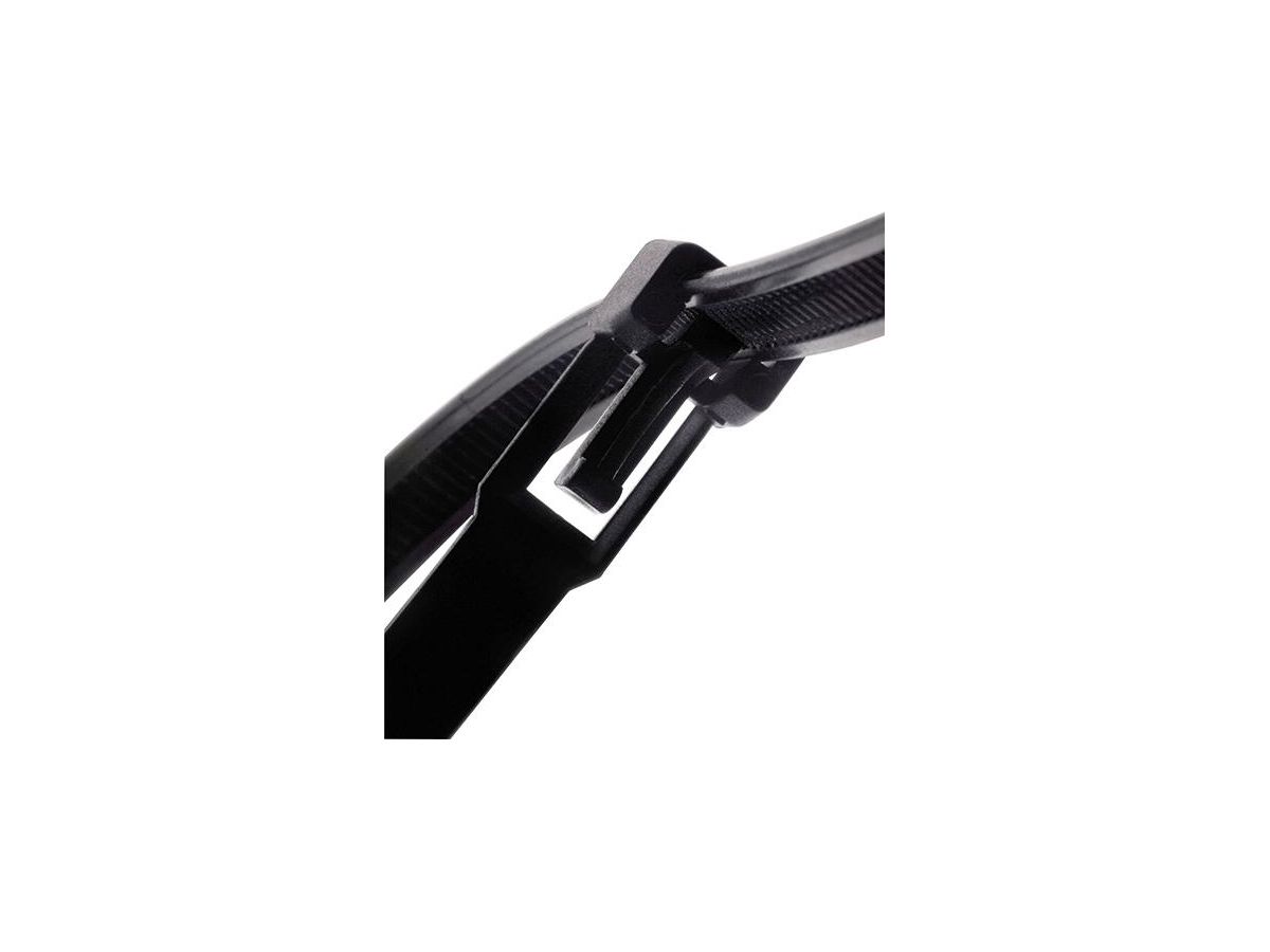 SAPISELCO Kabelbinder Nylon lösbar schwarz, 100 Stück, 280x7,5mm