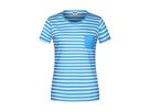JN Ladies' T-Shirt Striped 8027 atlantic/white, Größe S