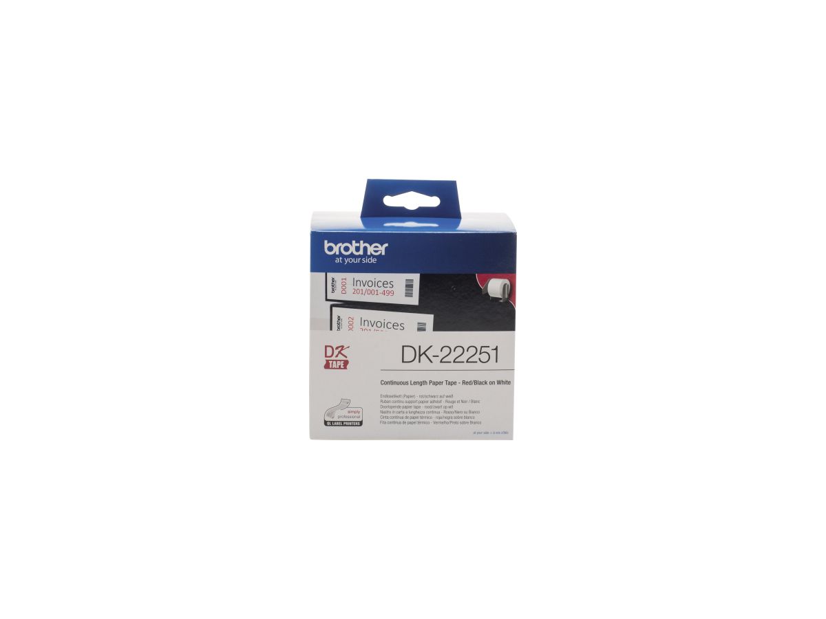 Brother Endlosetikettenrolle DK22251 62mmx15,24m weiß