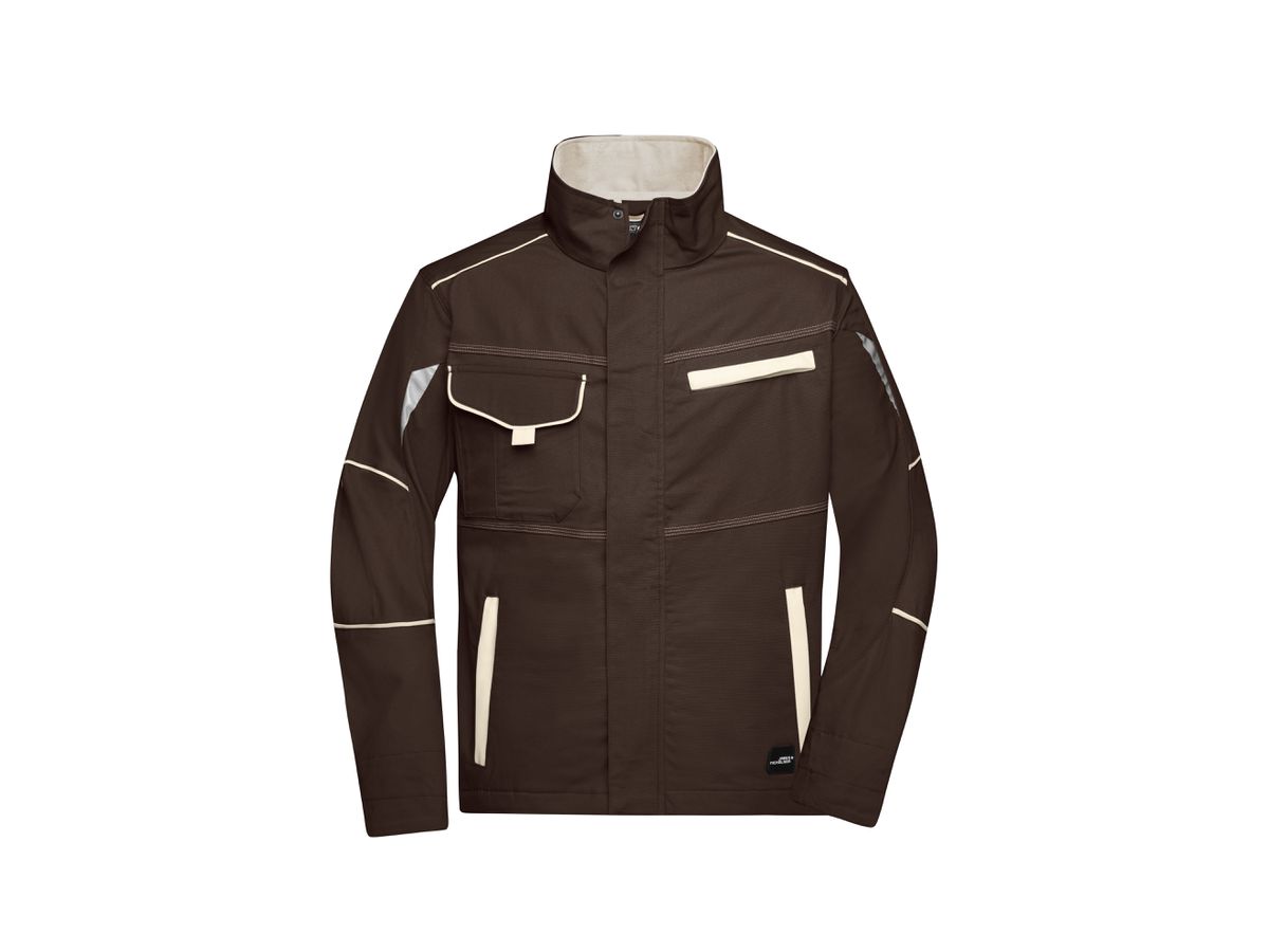 JN Workwear Jacket - COLOR - JN849 brown/stone, Größe XS