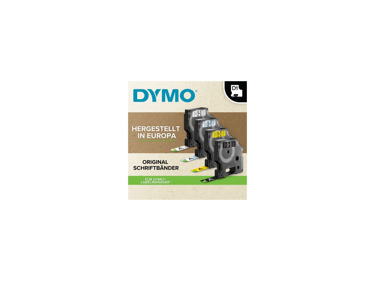 DYMO Schriftbandkassette D1 2093096 9mmx7m sw auf ws 10St.