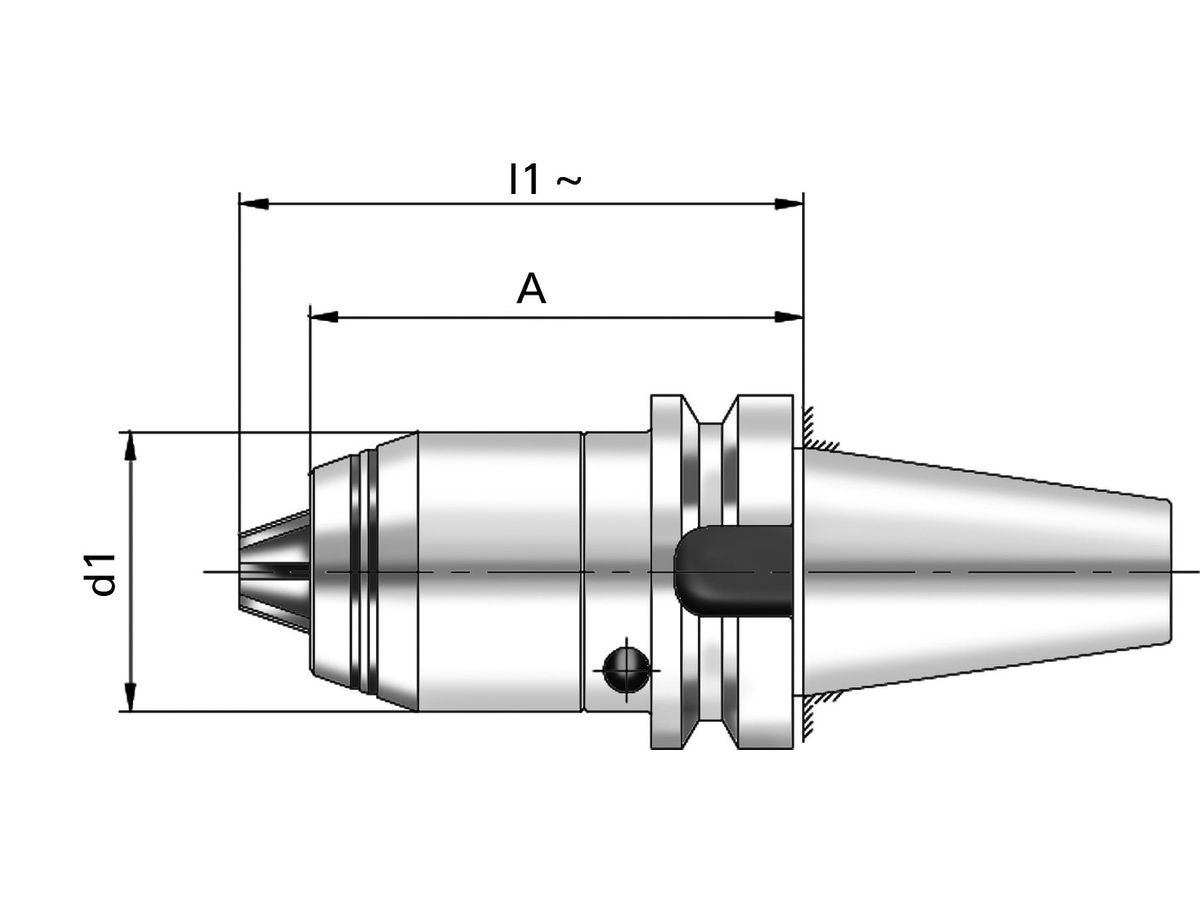 Korte boorhouder CNC JIS B6339 inwendige koeling 1-16mm BT40 FORMAT