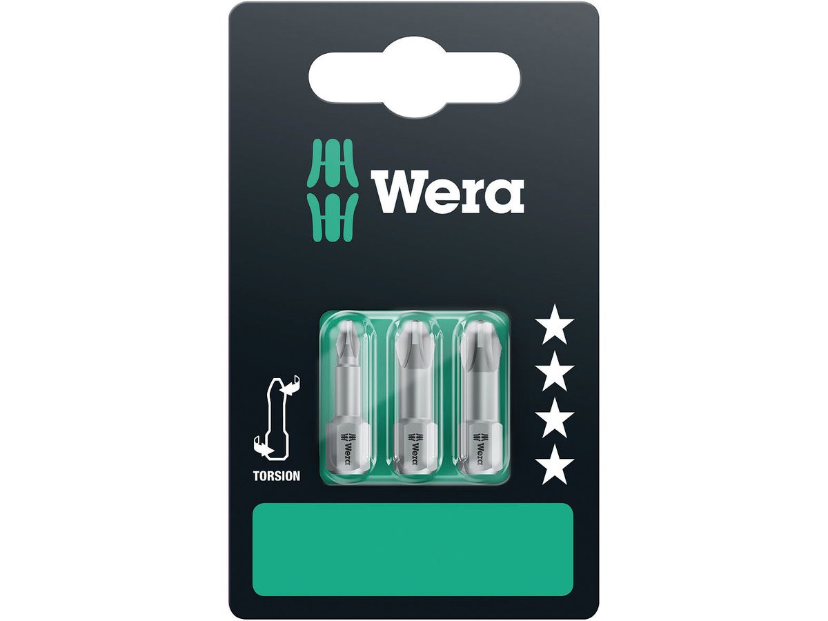 WERA Phillips-Recess-Bit 851/1 TZ PH 1 - 3 Set SB, Torsion, 3-teilig